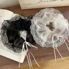 Goma para el pelo de Malla con Encaje Negra y Blanca Lazo de Encaje Hecho a Mano Estilo Ballet Cinta para el Pelo Accesorio Elástico para el Pelo