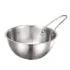 Tazón Transfronterizo de Acero Inoxidable 304, Tazón Dorado Estilo Coreano para Vino de Arroz, Tazón Comercial para Restaurante para Salsa con Asa, Tazón para Snacks