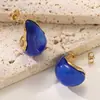 Pendientes de botón Ovalados de Resina con Gradiente Retro de Lujo Ligero para Cara Ancha, Pendientes de Moda para Influencers, Pendientes de Alto Nivel para el Viaje Diario, Pendientes con Temperamento para Mujer