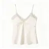 Camisola Sexy de Encaje con Empalme Estilo Sexy Otoño para Mujer Aspecto Adelgazante Top Corto Interior