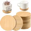 Posavasos de Madera en Stock Almohadillas Aislantes de Calor para Mesa de Restaurante Posavasos Redondos Cuadrados Poligonales de Madera Maciza Color Madera Natural Posavasos para Tazas de Té
