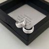 Pendientes de plata de ley S925 cepillada en forma de C, anchos y curvos, con medio aro y diseño de estilo frío, joyería de plata de moda.