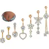 EBay Amazon AliExpress Wish Set Combinado Anillos de Ombligo de Circonita Exquisitos Piercings de Ombligo Fabricante Mayorista en Línea