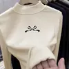 Camiseta Base Casual para Niñas Nueva Otoño e Invierno Engrosada de Manga Larga Forrada de Felpa Cuello Medio Alto Engrosado Top con Estilo