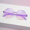 Nuevas gafas de sol poligonales sin montura de una sola pieza color caramelo gelatina gafas infantiles caja de gafas degradadas venta al por mayor