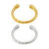 Pulsera Simple de Moda Transfronteriza Europea y Americana Oro de 18K Acero Inoxidable Patrón Martillado Pulsera Abierta Pulsera de Lujo para Enamorados