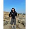 Suéter con Capucha para Mujer de Gama Alta Popular en Internet Estudiantes de Secundaria Ropa con Capucha Rockera Sudadera Estampada Marca de Moda Nacional Linda