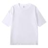 Camiseta 300g Fio Duplo Pesado Cor Sólida Gola Redonda Camiseta Publicitária para Homens e Mulheres com Manga Base Meia Manga Americano Retrô Camiseta Solta