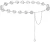 Corrente de cintura de metal vintage esculpida em estilo étnico para mulheres, cinto de corrente versátil para decorar saias e calças sociais.
