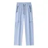 Pantalones de trabajo juveniles de talla europea transfronterizos, pantalones deportivos de moda estilo coreano para primavera y otoño, pantalones de chándal finos de corte holgado