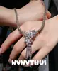 Collar de gema de doble flor Jardín de Monet chapado en oro de 18K pulsera anillo de circonita de flor vintage