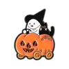 Aliexpress Broche Creativo Lindo de Gato Pato Transfronterizo Personalizado Dibujos Animados Calabaza de Halloween Accesorios Insignia Combinación