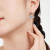 Anillo Colgante Pendientes Ojo del Diablo Plata de Ley S925 para Mujer Alto Sentido Ojo Azul Diseño de Circonita Sentido del Diseño Traje de Mujer