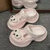 Zapatos Lindos Divertidos con Agujero Grande para Ojos Mujer 2025 Verano Exterior Suela Gruesa Aumentan Altura Sensación de Basura Sandalias de Doble Uso Mujer