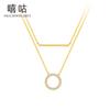 Collar de Círculo de Plata de Ley S925 de Hip-Hop D0131 para Mujer, Cadena de Clavícula de Diseño, Estilo Minimalista, Cadena de Cuello Japonesa y Coreana