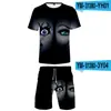 Padrão Bebê Fantasma de Filme de Terror 3D Impressão Digital Transfronteiriço Novo Terno Curto Casual Masculino Manga Curta