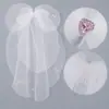 Véu com Laço de Fita Doce Estilo Francês para Noivas, Acessório de Cabeça Versátil para Festas de Aniversário, Acessórios de Cabelo que Complementam e Melhoram a Atmosfera