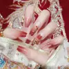 Arte de Unha Wearable Festiva Estilo Chinês Retro Dupla Felicidade Produto Acabado Adesivos de Unha Estilo Chinês Casamento Unhas Postiças B23