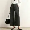 Calça larga sob medida para mulheres, cintura alta, novo outono 2026, design moderno, emagrecimento, conjunto casual