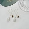 Qingdao Joyería Espuma de Sirena Estilo Coreano Ins Casual Más Fáciles de Combinar Pendientes de Bola de Vidrio de Colores Cable para Oreja de Moda para Mujer