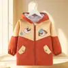 Ropa exterior impermeable y resistente a las manchas para niños, elegante abrigo de otoño e invierno, tallas mediana y grande, chaqueta de algodón con cremallera, adecuada para usar sobre la ropa