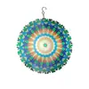 Carrillón de Viento Mandala Giratorio 3D para Jardín Exterior Balcón Patio Adorno Colgante Decorativo de Acero Inoxidable Pájaro Creativo