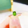 Anillo de Diopsido Ruso Natural Diopsido Cuerpo Completo Color Fuego Completo Plata 925 Incrustación de Precisión Anillo Sencillo para Mujer