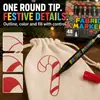 Conjunto de marcadores de tecido de 48 cores Saco de presente de Natal Meia de Natal Caneta de grafite DIY Caneta de pintura têxtil resistente à água