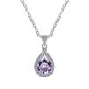 Collar de Plata de Ley 925 de Venta Caliente Transfronteriza para Mujer con Piedra Preciosa de Moissanita Colorida de 1 Quilate Joyería Simulada de Gama Alta al por Mayor