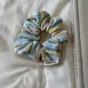 Diademas de Punto Rayadas Color Dopamina Versátiles Estilo Universitario para Chicas Scrunchies Accesorios para Cola de Caballo