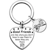 Presente europeu e americano cross-border popular Good Friend para bons amigos e irmãs coração de pêssego presente chaveiro de aço inoxidável