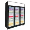 Gabinete Refrigerador Vertical, Refrigerador Comercial de Doble Puerta para Cerveza y Bebidas, Vitrina Refrigerada para Comida Preparada de Supermercado, Gabinete de Conservación de Alimentos Frescos