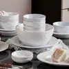 Pratos Tigelas Louças Conjuntos de Pratos Atacado Tigelas Cerâmicas Embossadas Louças de Alto Valor Tigelas de Arroz Domésticas Pratos com Tigelas de Cor Sob Esmalte