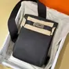 Bolso de Hombro Unisex Estilo Universitario Bolso de Pecho Piel Genuina Togo Piel de Vaca Bolso de un Hombro Cruzado Hac Kelly Bolso de Cintura para Mujer