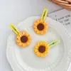 Novo Prendedor de Cabelo Girassol Doce para Meninas, Acessório de Cabelo da Moda para Franja, Grampo de Cabelo Popular para Presente