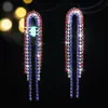 Los Pendientes Más Vendidos de Amazon para el Día de la Independencia, Largos con Borlas Super Brillantes para Mujer, Pendientes y Aretes de Moda y Exquisitos de Cobre Puro