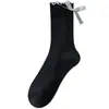 Calcetines de Mayoreo con Moño para Mujer de Acheng, Calcetines de Media Caña para Primavera y Otoño Estilo Jk, Calcetines Holgados de Doble Aguja Estilo Lolita, Calcetines con Encaje Personalizados