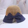 Novo chapéu de pescador com costura respirável feminino para primavera e verão, chapéu de sol para lazer ao ar livre, praia, laço, chapéu de praia da moda