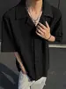 Camisa jacquard texturizada de manga corta para hombre, nuevo estilo de verano, ropa casual para hombre elegante y sofisticada, camisa de cuello cubano, de moda