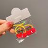 Anillo para el cabello de zanahoria y fresa para niños, celebridad de Internet coreana, lazo para el cabello para niña, banda de goma pequeña y colorida, cubierta de cuero de alta elasticidad