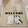 Bienvenido a casa en la puerta de entrada Serie Cachorros Alfombra Anillo de Seda Felpudo para Entrada Felpudo Raspador de Tierra Protege Eficazmente el Suelo