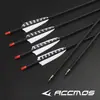 Flechas Extendidas de 1m con Acabado de Carbono Puro, Diámetro Interior de 6.2mm, Flechas de Carbono Tradicionales de Caza Compuesta para Arco Recurvo, Pluma Real