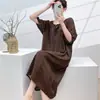 Camisón de verano de algodón y seda, bonito y holgado, para primavera y otoño, fino, de algodón artificial, de manga corta, talla grande