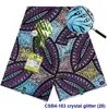 Tela Nueva de Algodón Estampado de Cera Imitación Africana Ankara con Diamantes Pequeños, Tela para Ropa Estampada con Cera Dorada para Exportación al por Mayor