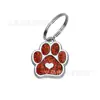 Placa de Identificação para Cachorro em Liga Metálica com Estampa de Pata Brilhante, Personalizável com Gravação, Etiqueta de Identificação Anti-Perda para Pet, Tag de Pet DIY, Fornecimento Transfronteiriço