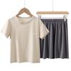 Traje de manga corta para niños transfronterizo Verano Delgado Transpirable Camiseta Pantalones cortos Nuevo Algodón Youkosi Ropa para el hogar para padres e hijos