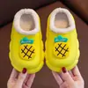Novas Pantufas de Algodão para Casa para Crianças Desenho de Frutas Inverno com Forro de Lã Quente Roupa Externa Bebê Impermeável Antiderrapante Pantufas de Algodão