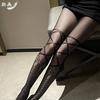 Medias de Pintura de Deseo Otoño Delgadas para Mujer Comprimidas Sexy de Una Pieza Lunares Seda Negra Anti-Desgarro Talla Grande Blancas Medias Desgarradas a Mano