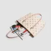Bolso de Hombro Tote Estampado para Mujer GDCK Albaricoque PU Gran Capacidad Bolso de Mano para el Trabajo