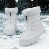 Botas de Nieve para Mujer Nuevas Otoño e Invierno Caña Alta Cálidas para Exteriores Zapatos de Algodón Forrados de Felpa Engrosados Talla Grande Botas de Algodón Botines de Moda